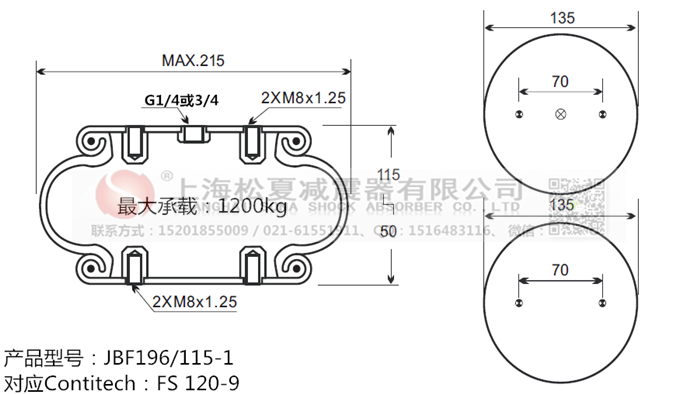 JBF196/115-1橡膠<a href='http://www.wjgujie.com/' target='_blank'><u>空氣彈簧</u></a>